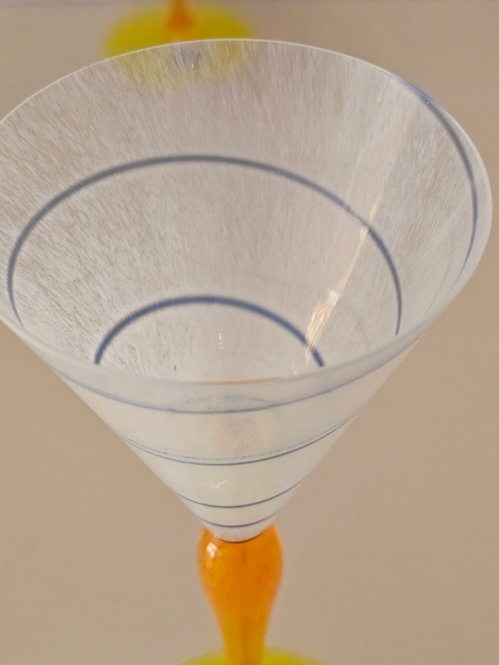 2 Czech Slavia Glassworks Cocktail Glass Post modern art glass vtg Bohemian 8.5 - Picture 10 of 10